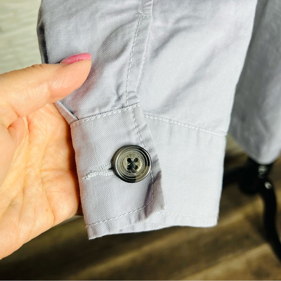 CABI #5296 Tanner Trench Coat in Silver Lake Blue Linen Blend Belted Size M - Picture 12 of 15